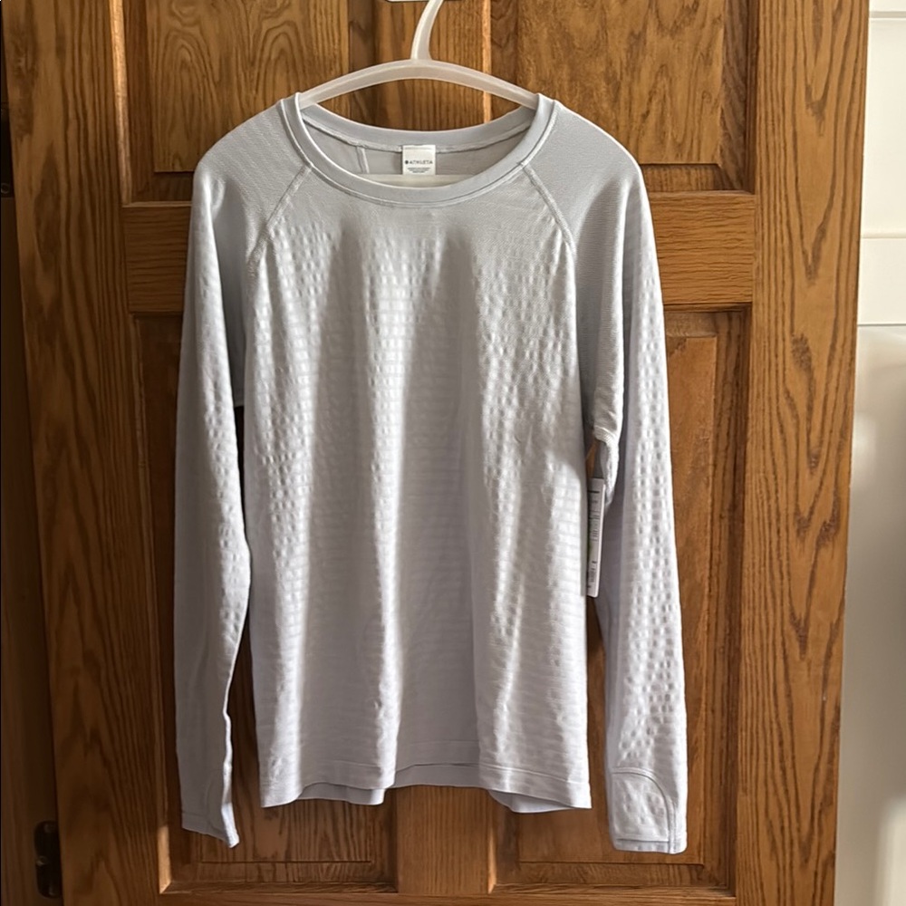 Athleta Light Gray Long Sleeve Shirt
